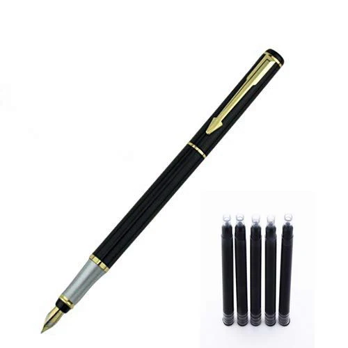 Baoer Emotion Fountain Pen – Fine Nib with Converter and 5 Black Cartridges