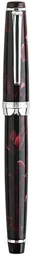 Delike Fountain Pen Fine Nib Burgundy Marble Celluloid with Converter and Gift Box Set, Newmoon Series - Image 4