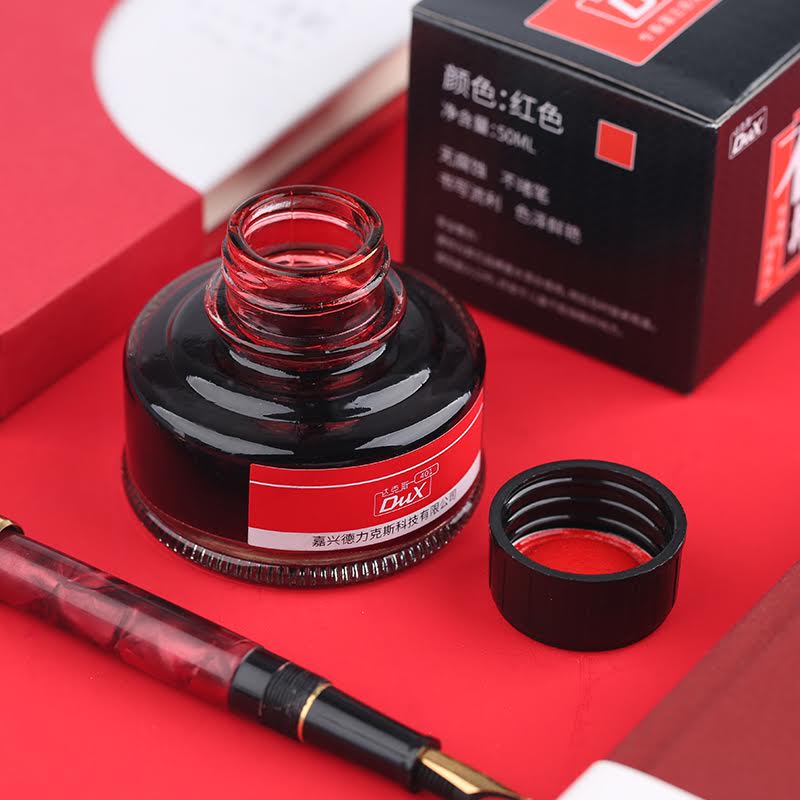 DUX 50ml Fountain Pen Ink – Non-Carbon, Quick-Drying, Smudge-Free (Black / Blue / Blue-Black / Red) - Image 6