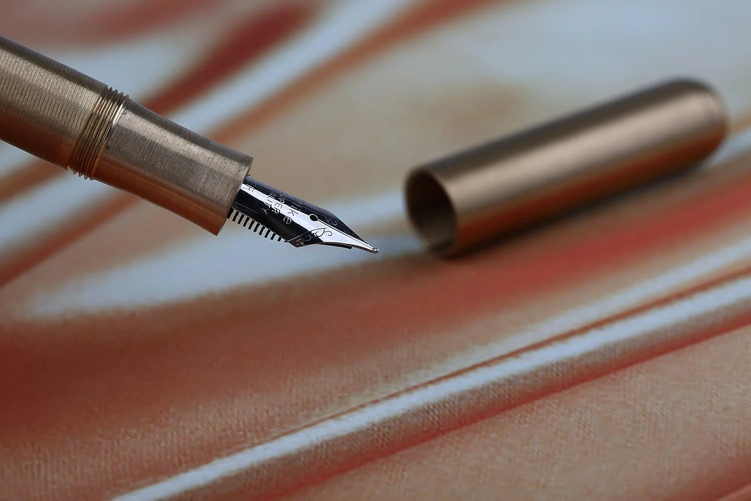 Delike Brass Fountain Pen Fine,Travel Pocket Pen, Unique Style Bullet Shape with Metal Gift Box - Image 4