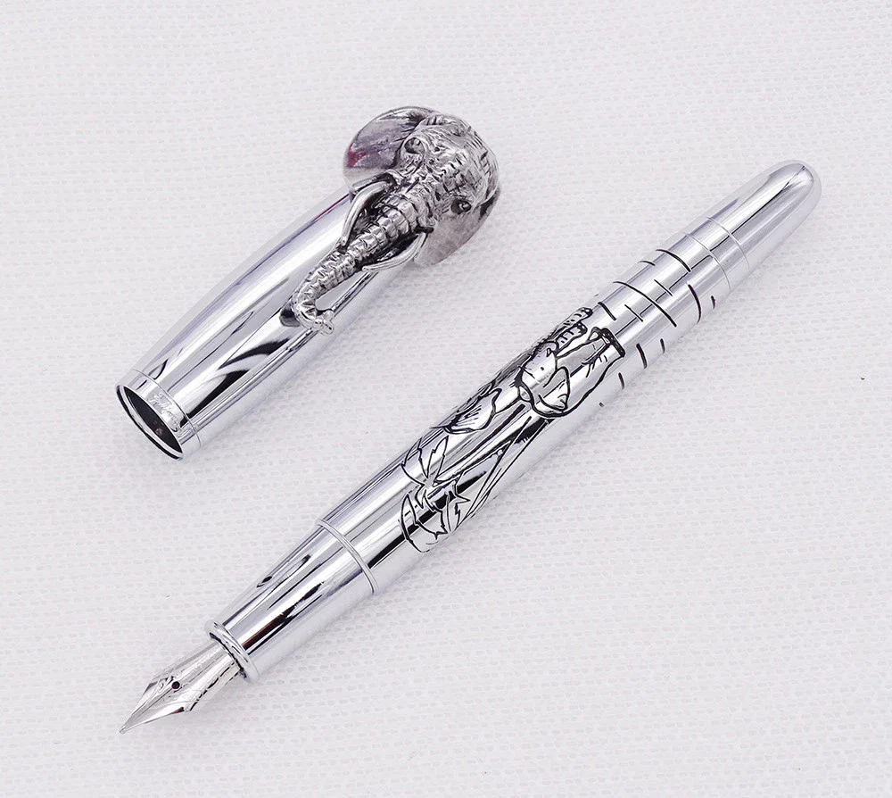 Fuliwen Elephant Cap Fountain Pen-Medium 0.7mm Nib, Push Cap, Vintage Metal 135mm Writing Pen for Office School Gifts - Image 6