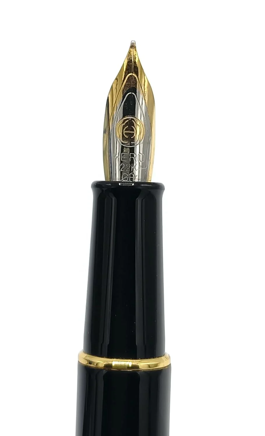 Hero 375 Black Fountain Pen with 0.5mm Fine Nib and Gold Trims - Includes Ink Converter, Elegant Gift for Office and Students - Image 4