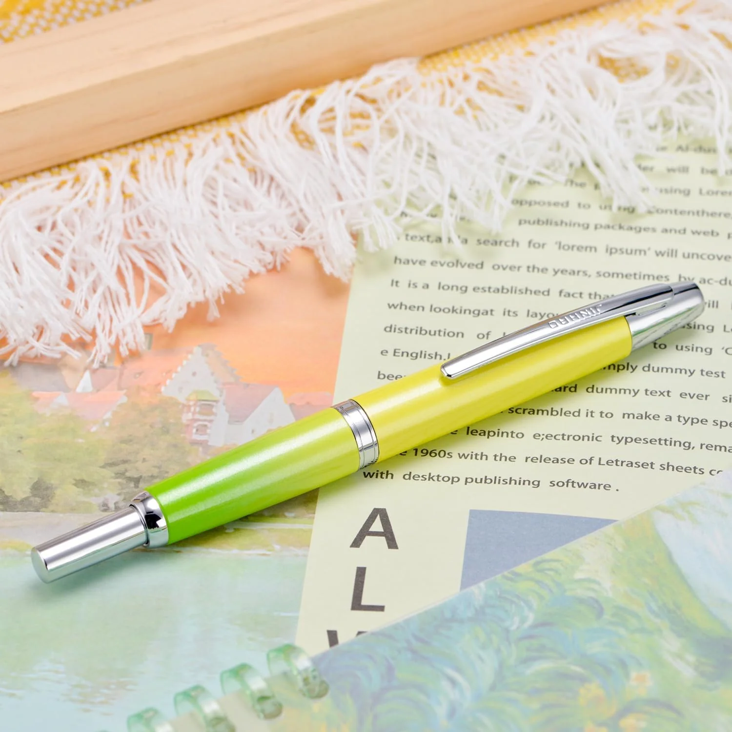 Jinhao 10 Capless Fountain Pen with Box, Retractable Fine Nib with Converter Set, Metal Body, Silver Clip Version - Image 5