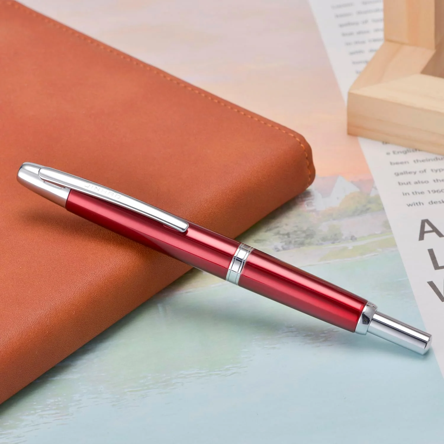 Jinhao 10 Capless Fountain Pen with Box,Retractable Fine Nib with Ink Converter Set (Silver Clip) - Image 28
