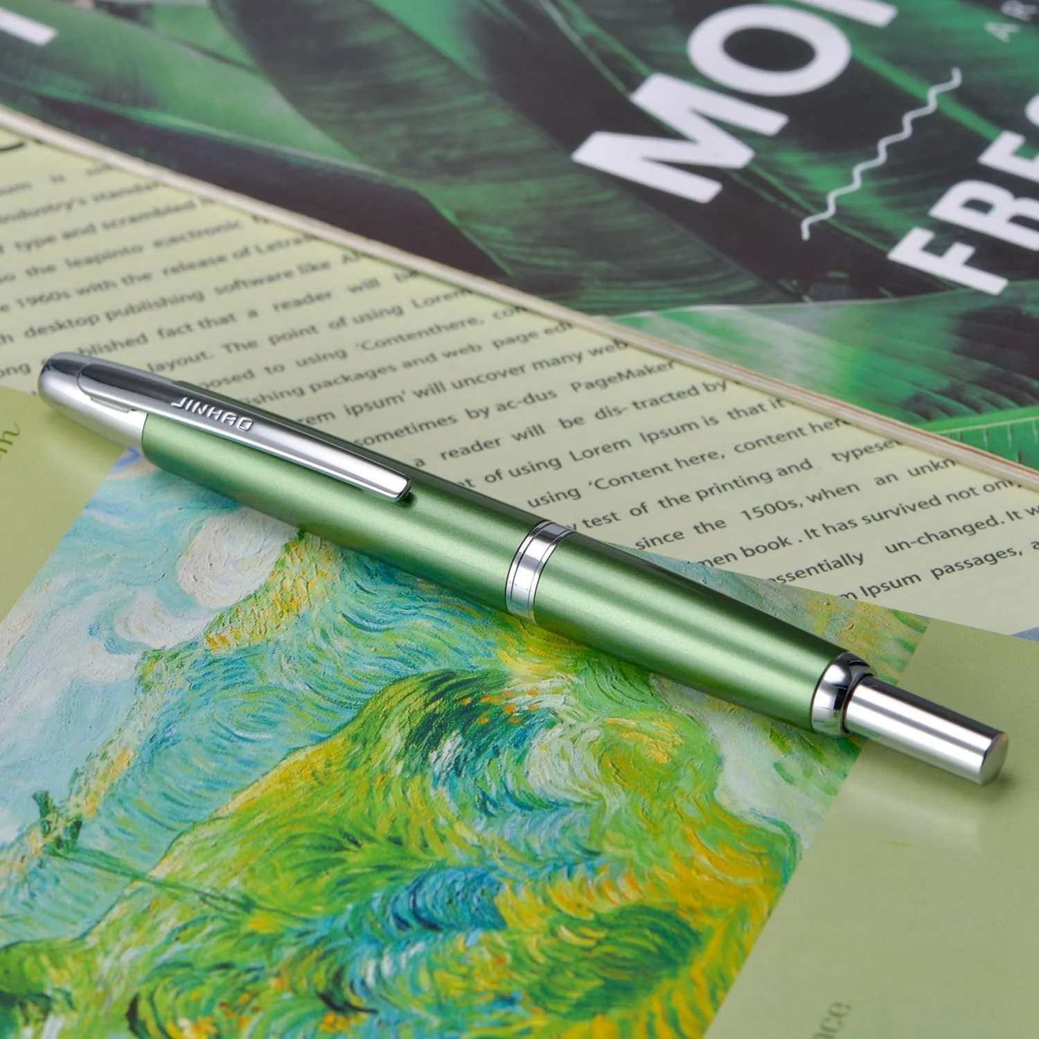 Jinhao 10 Capless Fountain Pen with Box,Retractable Fine Nib with Ink Converter Set (Silver Clip) - Image 9