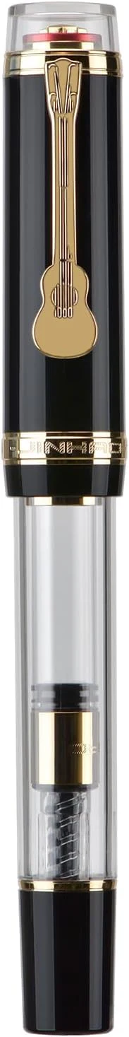 Jinhao 1935 Tiandao Series Fountain Pen – Black & Clear Acrylic Body, Dualtone Fine Nib, Gold Guitar Clip With Large Converter - Image 8