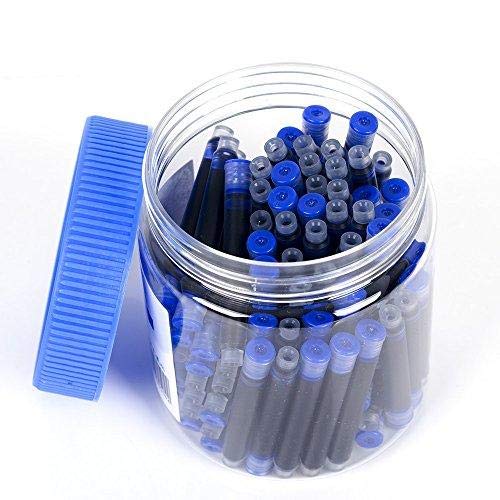 Jinhao 2.6mm Diameter International Standard Fountain Pen Ink Cartridges Refills – Bottled 80pcs (Blue)