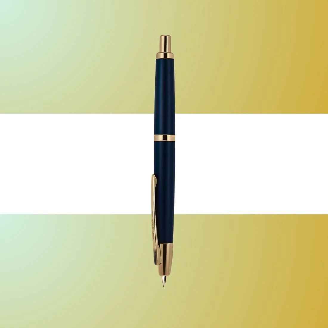 Jinhao 20 Press Retractable Fountain Pen –Dark Blue Colors- Plastic Body (Golden clip) – Fine & Extra Fine Nib with Converter –  Smooth Writing Daily Pen (No Ink Included)