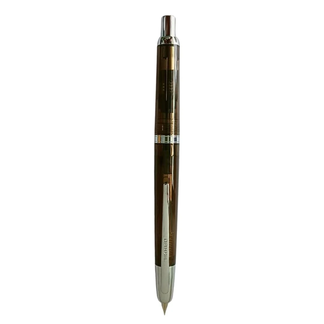 Jinhao 20 Press Retractable Fountain Pen –Transparent Black Colors-  Plastic Body (Sliver clip) -Fine & Extra Fine Nib with Converter  – Smooth Writing Daily Pen (No Ink Included) - Image 7
