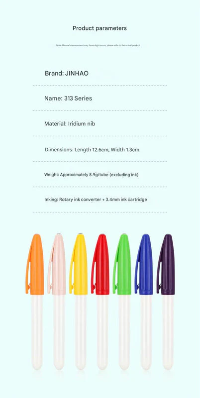 Jinhao 313 Umbrella Series Fountain Pen Fine Nib 5-in-1 Assorted (Value Pack) - Image 7