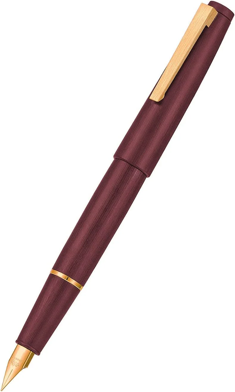 Jinhao 80 Maroon Fiber Brushed Fountain Pen, Iridium Extra Fine and Fine Gold Nib with Ink Converter and Pen Set (Gold Clip) - Image 6