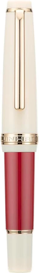 Jinhao 82 Mini Fountain Pen With Extra Fine, Smooth Writing Pocket Pen, Gold Trim, Acrylic Wine Red, Includes Converter