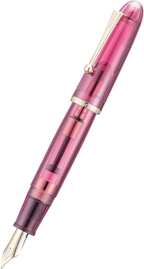 Jinhao 9019 Fountain Pen – 0.38mm Extra Fine Nib, Large Ink Converter, Gold Trim And Clip, Transparent Clear Design, Smooth Writing Pen (Transparent Pink) - Image 6