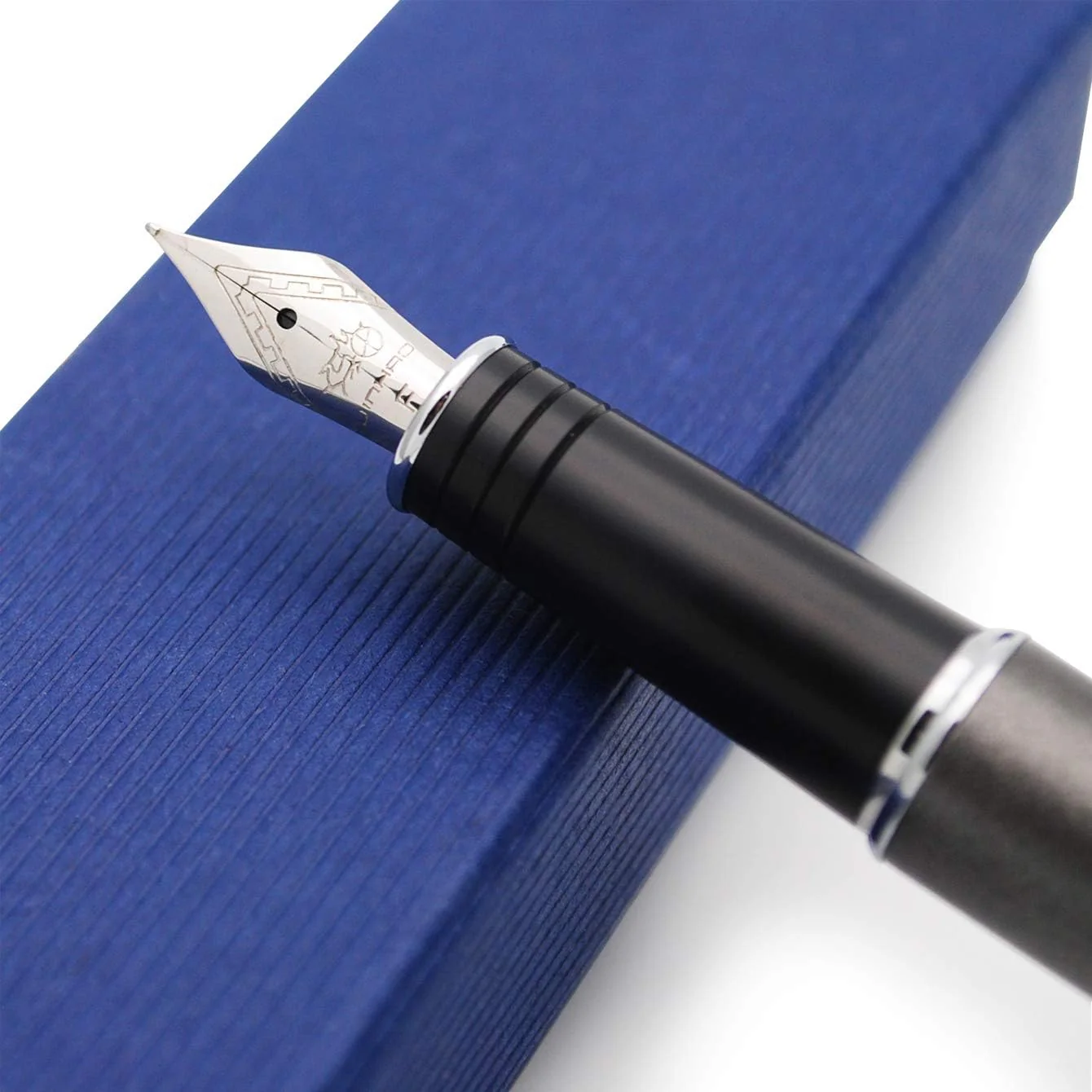 Jinhao 997 Luxury Grey Solid Metal Fountain Pen – Fine Nib, Silver Arrow Clip, Includes Ink Converter - Image 2