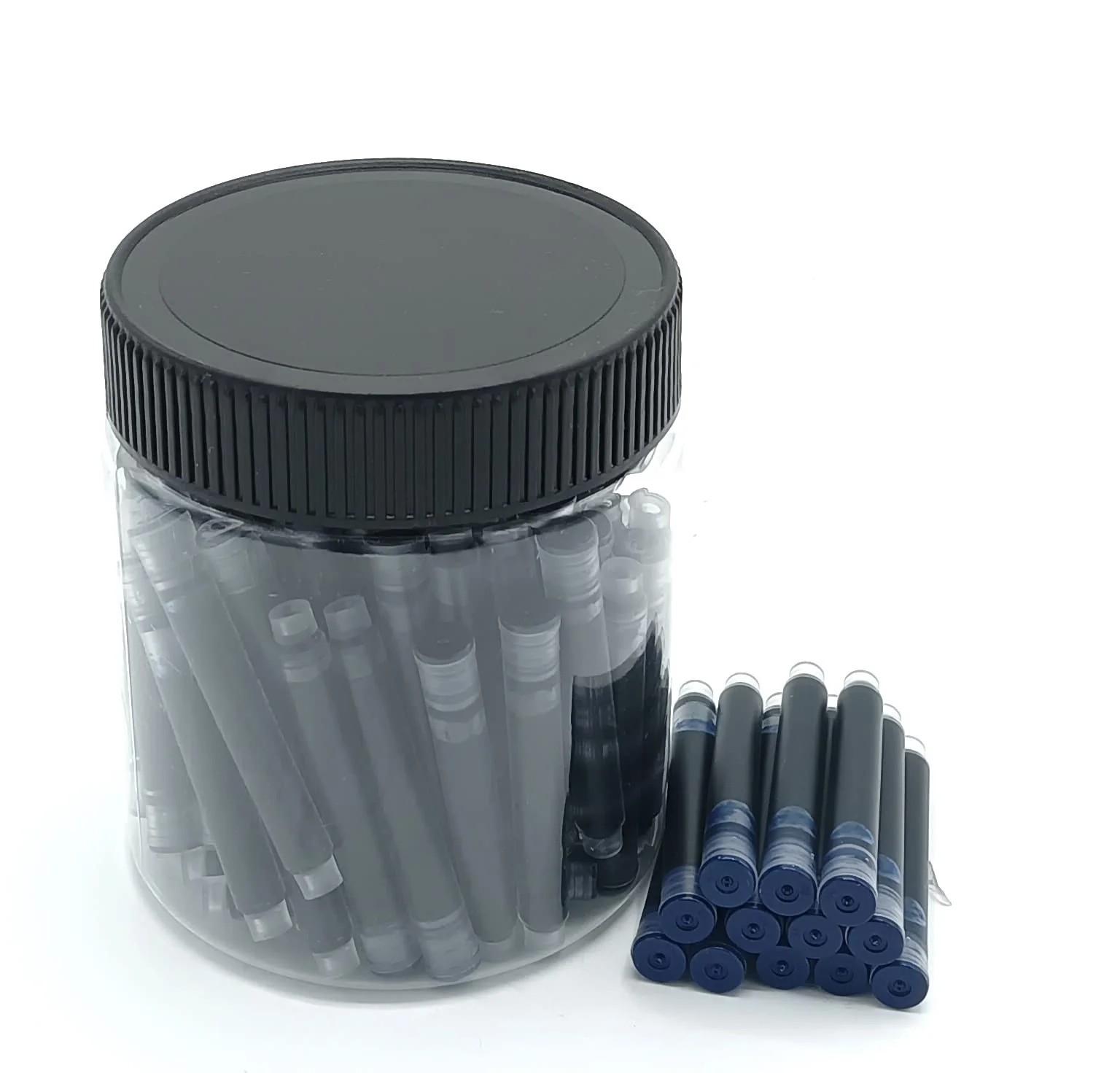 Jinhao Blue Black Fountain Pen Ink Cartridges Refills – 2.6mm Bore Diameter, 80 Pcs Disposable Ink Cartridges for Jinhao Pens, Ideal for School & Office Use