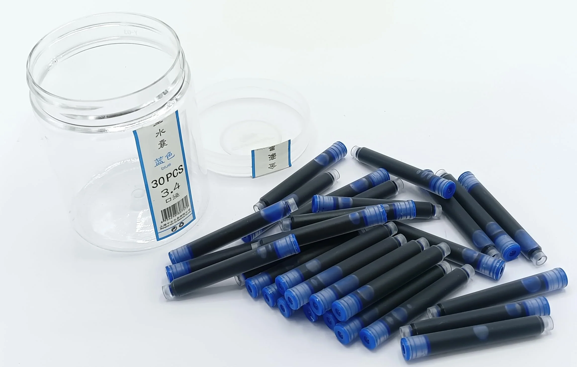 Jinhao Fountain Pen Ink Cartridges Refills, Disposable and Universal – 3.4mm Bore Diameter 30Pcs Ink Cartridges Jar for School, Student, and Office (Blue) - Image 6