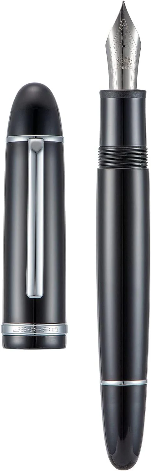 Jinhao X159 Black Fountain Pen – Extra Fine, Fine, or Medium Nib Options, Silver Clip, Big Size Acrylic Pen with Converter - Image 4