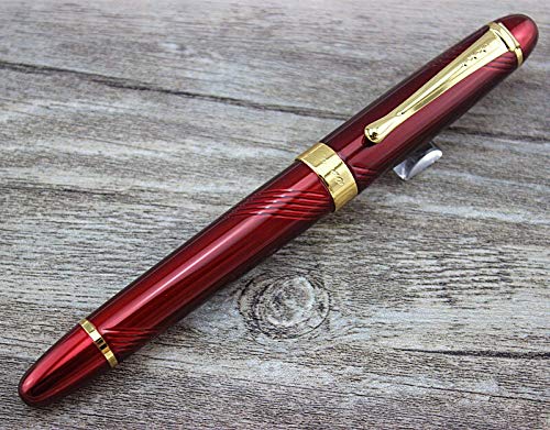 Jinhao X450 Fountain Pen – Spiral Red Color, Gold Trim, Medium Nib Options, Elegant Writing Instrument - Image 2