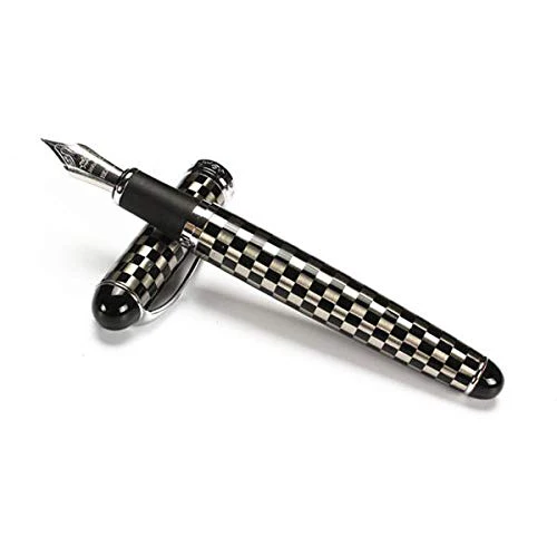 Jinhao X750 Checker Pattern Fountain Pen – Medium Nib, Classic Design, Smooth Writing Instrument