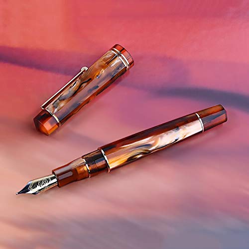 Moonman M800 Forever Amber Acrylic Fountain Pen, Germany Bock Fine Nib with Converter and Pen Box Set - Image 2