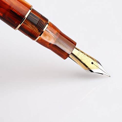 Moonman M800 Forever Amber Acrylic Fountain Pen, Germany Bock Fine Nib with Converter and Pen Box Set - Image 4