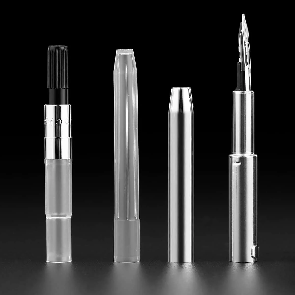 Moonman A2 Press Fountain Pen Extra Fine Nib with Box, Retractable Blue Resin Ink Pen with Converter Writing Pen Set,Blue-Silver Clip - Image 4