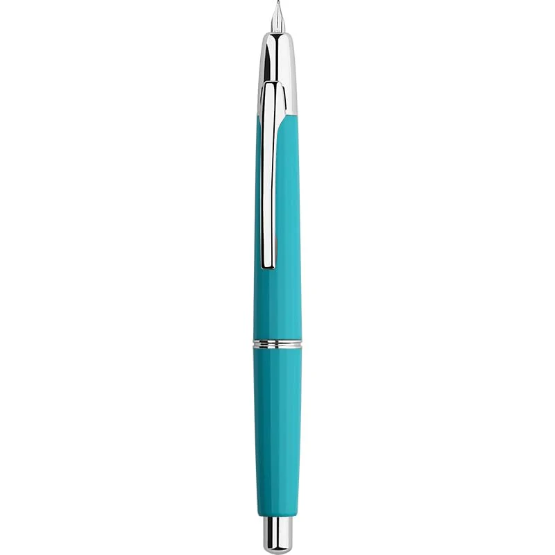 Moonman A2 Press Fountain Pen Extra Fine Nib with Box, Retractable Lake Blue Resin Ink Pen with Converter Writing Set (Silver Clip Version) - Image 2