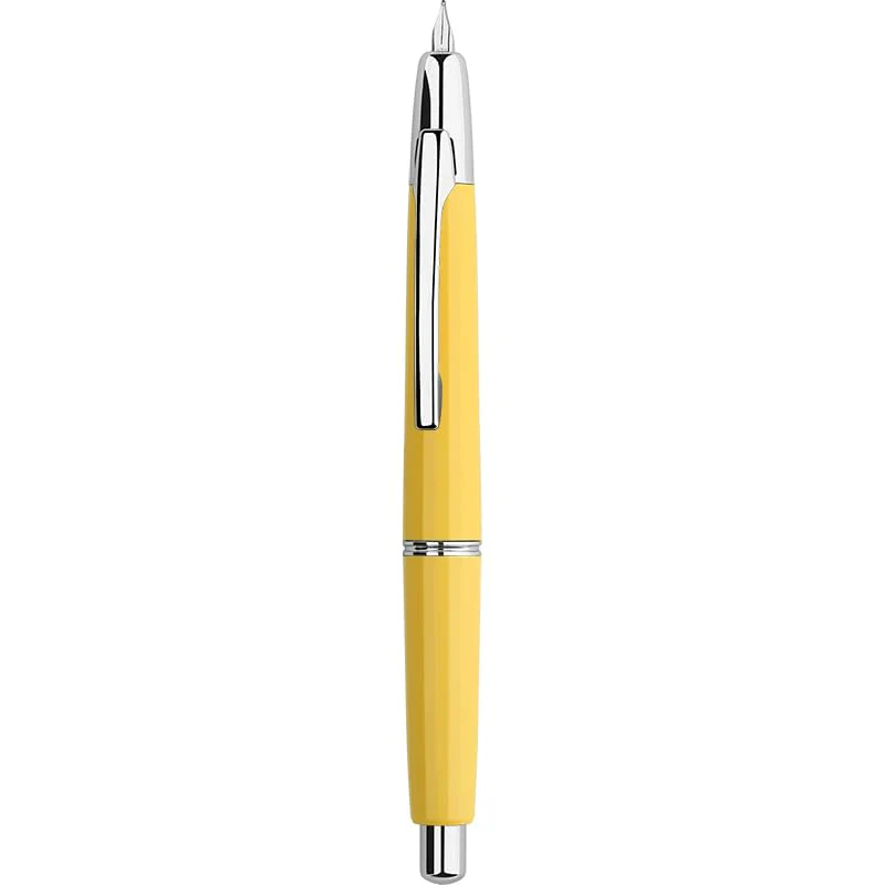 Moonman A2 Press Fountain Pen Extra Fine Nib with Box, Retractable Yellow Resin Ink Pen with Converter Writing Pen Set (Silver Clip Version - Image 2