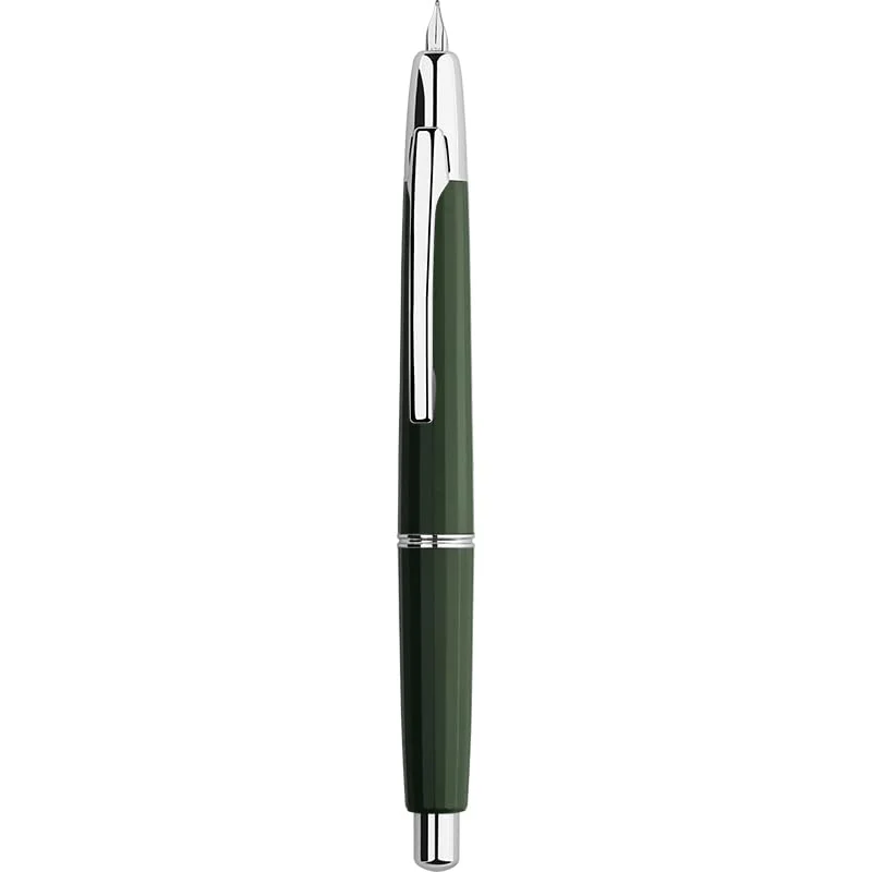Moonman A2 Press Fountain Pen Extra Fine Nib with Box, Retractable Green Resin Ink Pen with Converter Writing Pen Set (Silver Clip Version) - Image 2