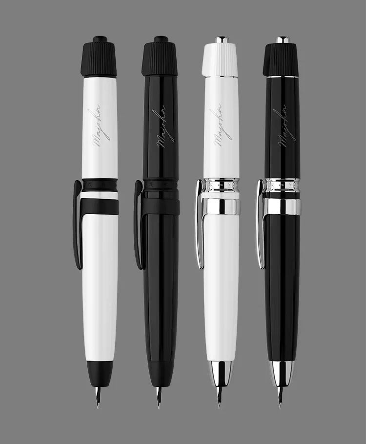 Moonman A3 Retractable Fountain Pen Extra Fine Nib With Box, White Ink Pen With Converter Writing Set (Silver Clip Version) - Image 3