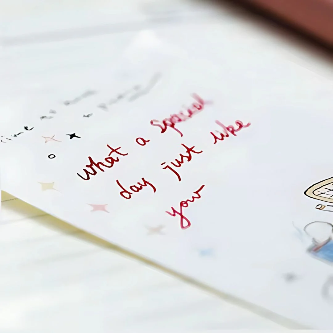 MAJOHN Crystal Glass Dip Pen – Handmade 0.5mm Fine Nib | Printed Quote | Blue - Image 7