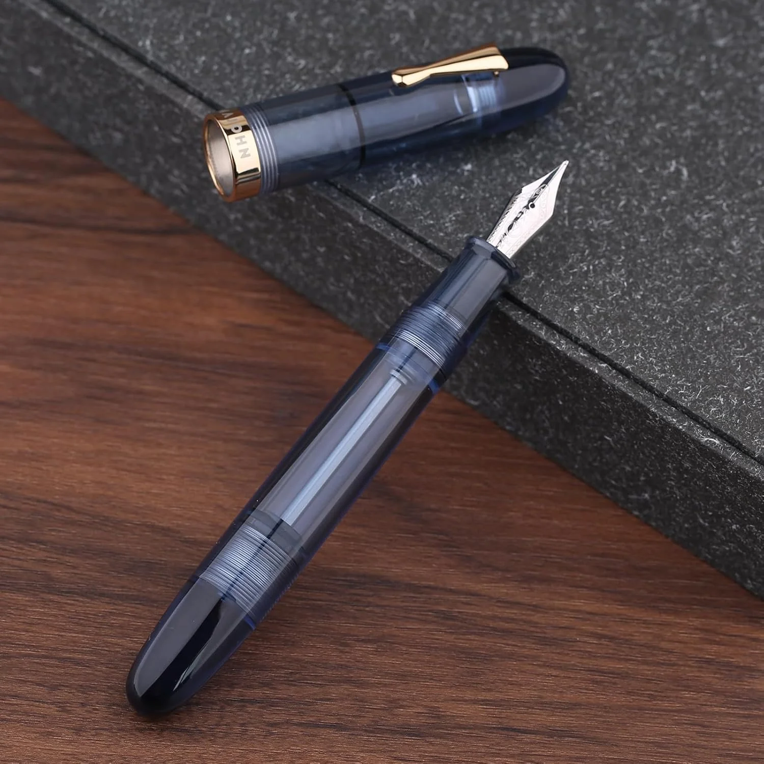 Moonman C4 Eyedropper Fountain Pen Extra Fine Nib, Transparent Acrylic Big Size Writing Pens for Office Business with Box (Extra Fine) - Image 5