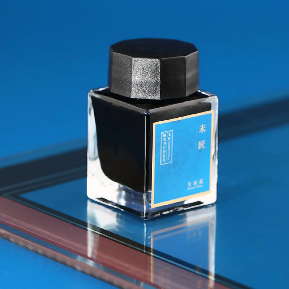 Moonman Fountain Pen Bottled Ink, Non Carbon, No Blocking, 20 ml Colour bottle Ink With Classic Designed Bottle (Royal Blue)