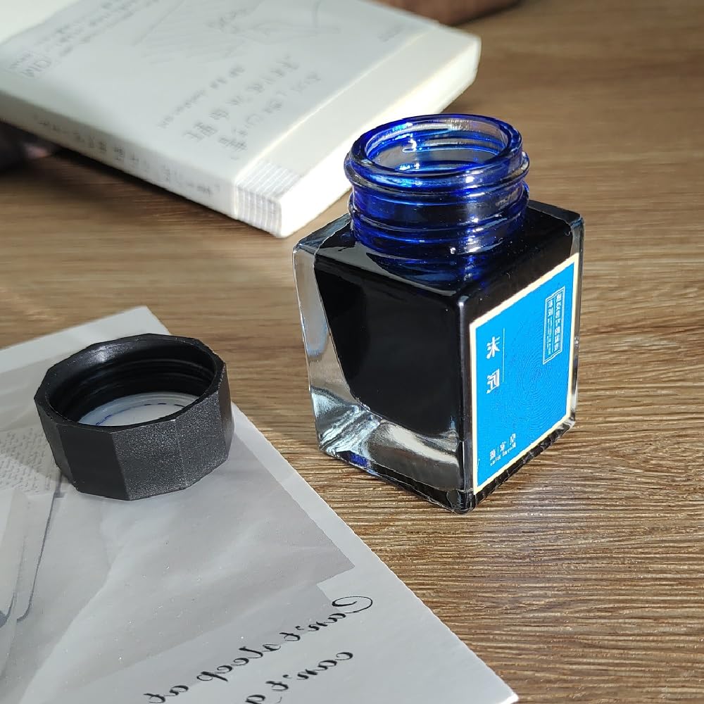 Moonman Fountain Pen Bottled Ink, Non Carbon, No Blocking, 20 ml Colour bottle Ink With Classic Designed Bottle (Royal Blue) - Image 2