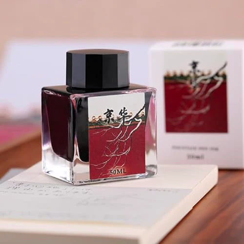 Moonman Red 50ml Glass Bottle Fountain Pen Colour Ink No Blocking Non Carbon Dye Classic Designed Bottle Ink