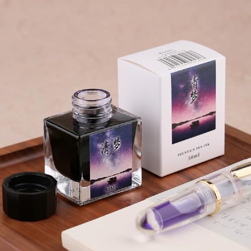 Moonman Purple 50ml Glass Bottle Fountain Pen Colour Ink No Blocking Non Carbon Dye Classic Designed Bottle Ink