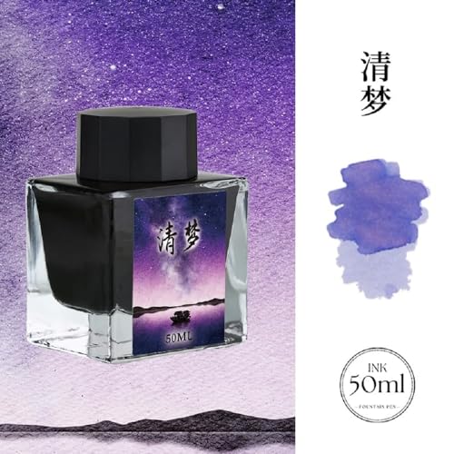Moonman Purple 50ml Glass Bottle Fountain Pen Colour Ink No Blocking Non Carbon Dye Classic Designed Bottle Ink - Image 4
