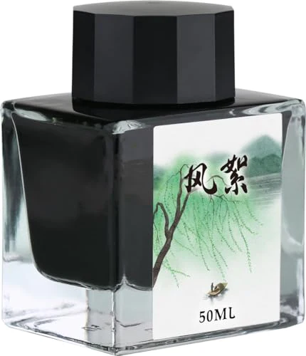 Moonman Green 50ml Glass Bottle Fountain Pen Colour Ink No Blocking Non Carbon Dye Classic Designed Bottle Ink