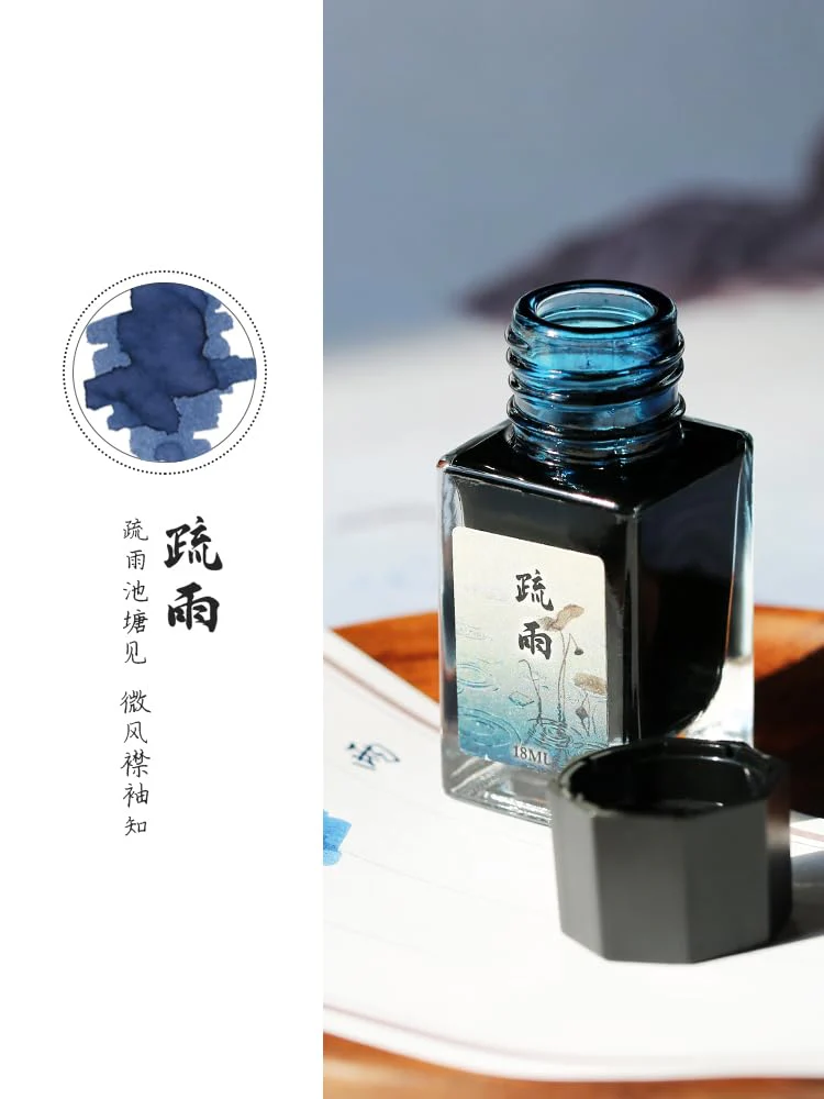 Moonman 18ml Glass Bottle Fountain Pen Colour Ink, No Blocking, Non Carbon Dye, Classic Designed Bottle Ink (Royal Blue) - Image 5