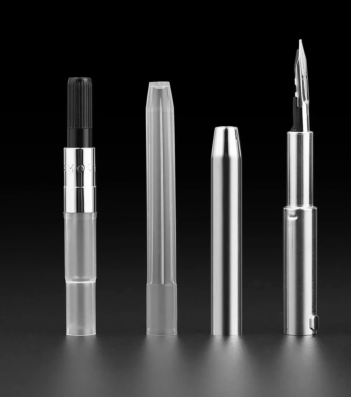 Moonman A1 Fountain Pen –  Striped Silver (Extra Fine Nib) - Image 4