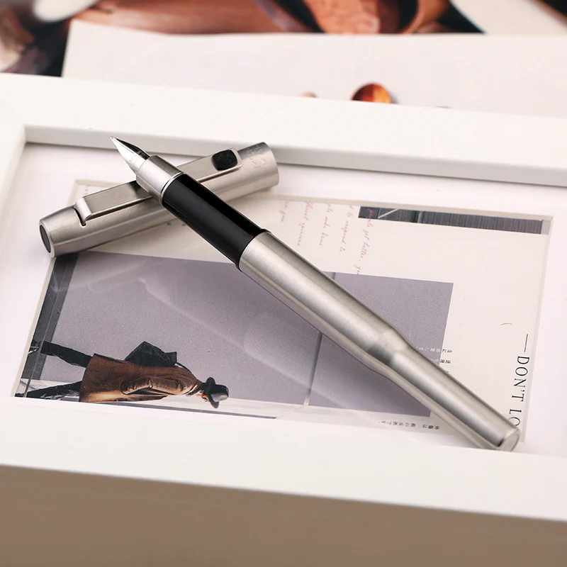 Moonman B25 Spades Ares Fountain Pen – Fine Nib (0.5mm), Stainless Steel - Image 5