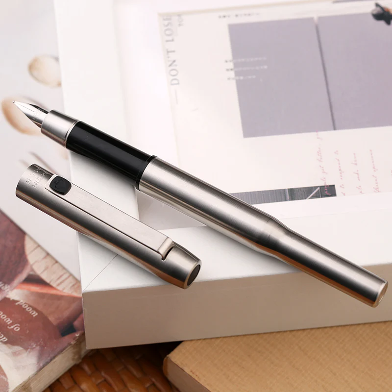 Moonman B25 Spades Ares Fountain Pen – Fine Nib (0.5mm), Stainless Steel - Image 7