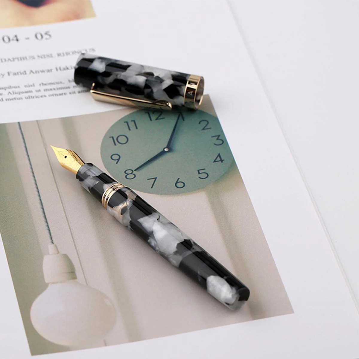 Moonman N2 Amber Acrylic Fountain Pen, Extra Fine Nib Mini Pocket Pen Gift Design