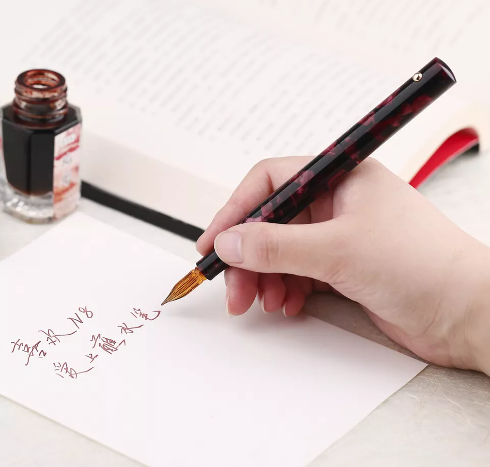 Moonman N8 Convertible Fountain Pen (EF Nib & Glass Nib) - Rose - Image 5