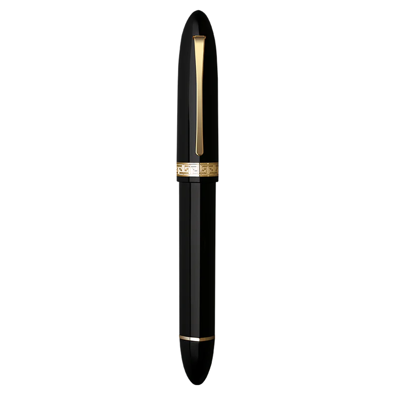 Moonman V60 Triangular Piston Fountain Pen – Ergonomic Extra Fine Writing Instrument with Resin Body And Gift Box (Black With Golden Trim & Clip) - Image 8