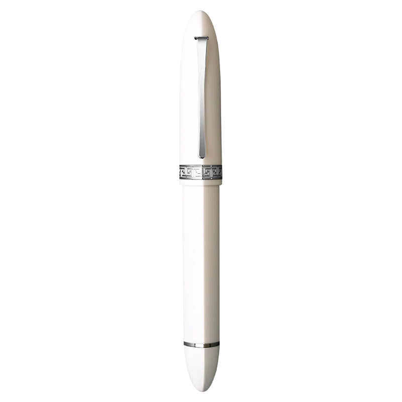 Moonman V60 Triangular Piston Fountain Pen – Ergonomic Fine Writing Instrument with Resin Body And Gift Box (White With Silver Trim & Clip) - Image 6
