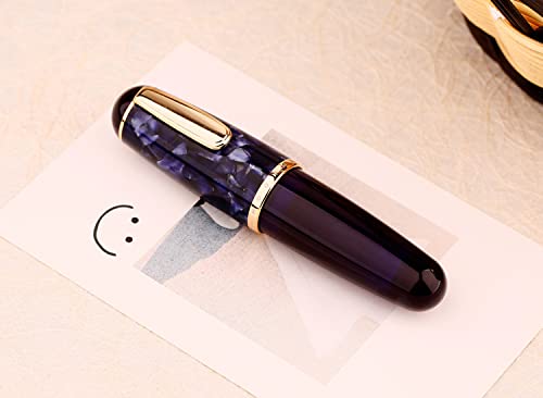 Moonman Q1 Mini Eye Dropper Fountain Pen Extra Fine Nib, Purple Acrylic Palm Short Writing Set with Box - Image 4