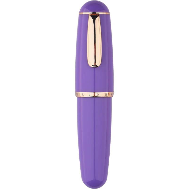 Moonman Q1 Mini Eyedropper Fine Fountain Pen, Levender Resin Short Pocket Pen,Large Capacity Writing Pen Case Set