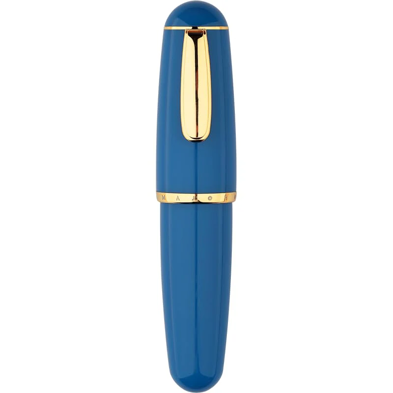 Moonman Q1 Mini Eyedropper Fine Fountain Pen, Concubine Blue Resin Short Pocket Pen,Large Capacity Writing Pen Case Set