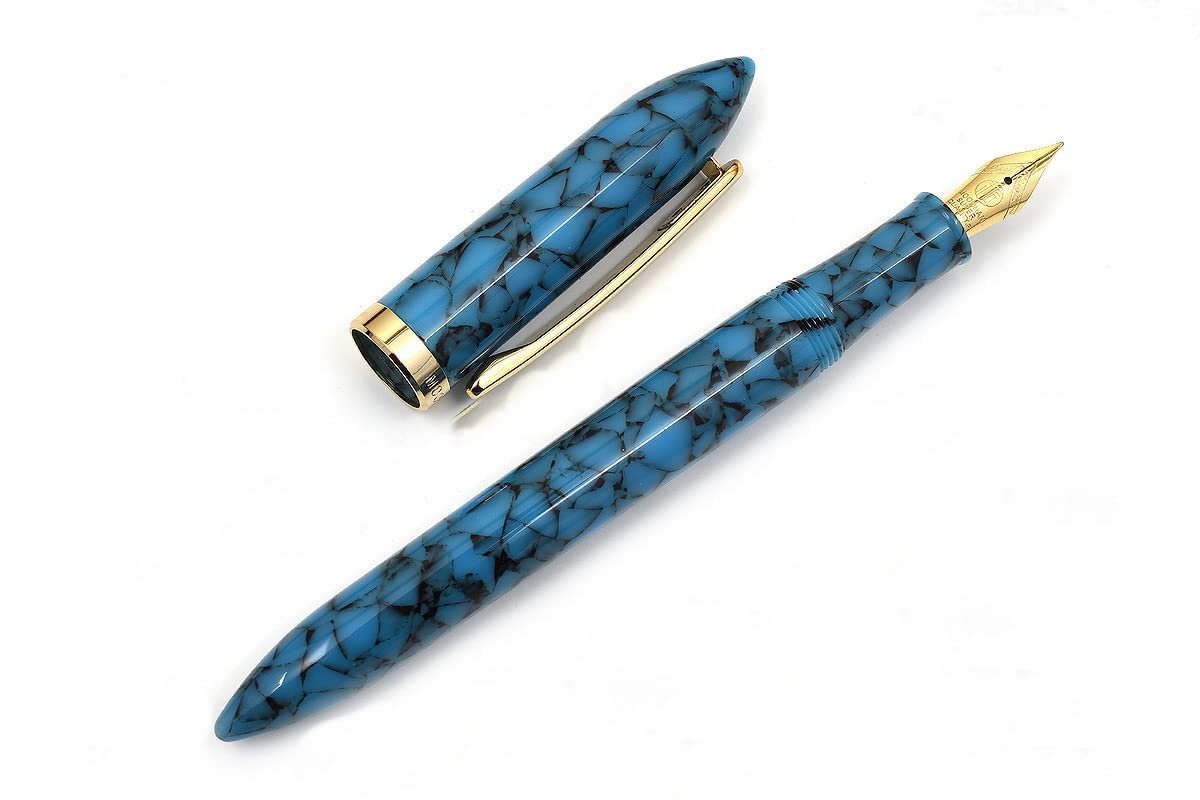 Moonman S1 Acrylic Celluloid Fountain Pen Fine Nib with Ink Refills Converter Gift Pen Set - Blue - Image 2